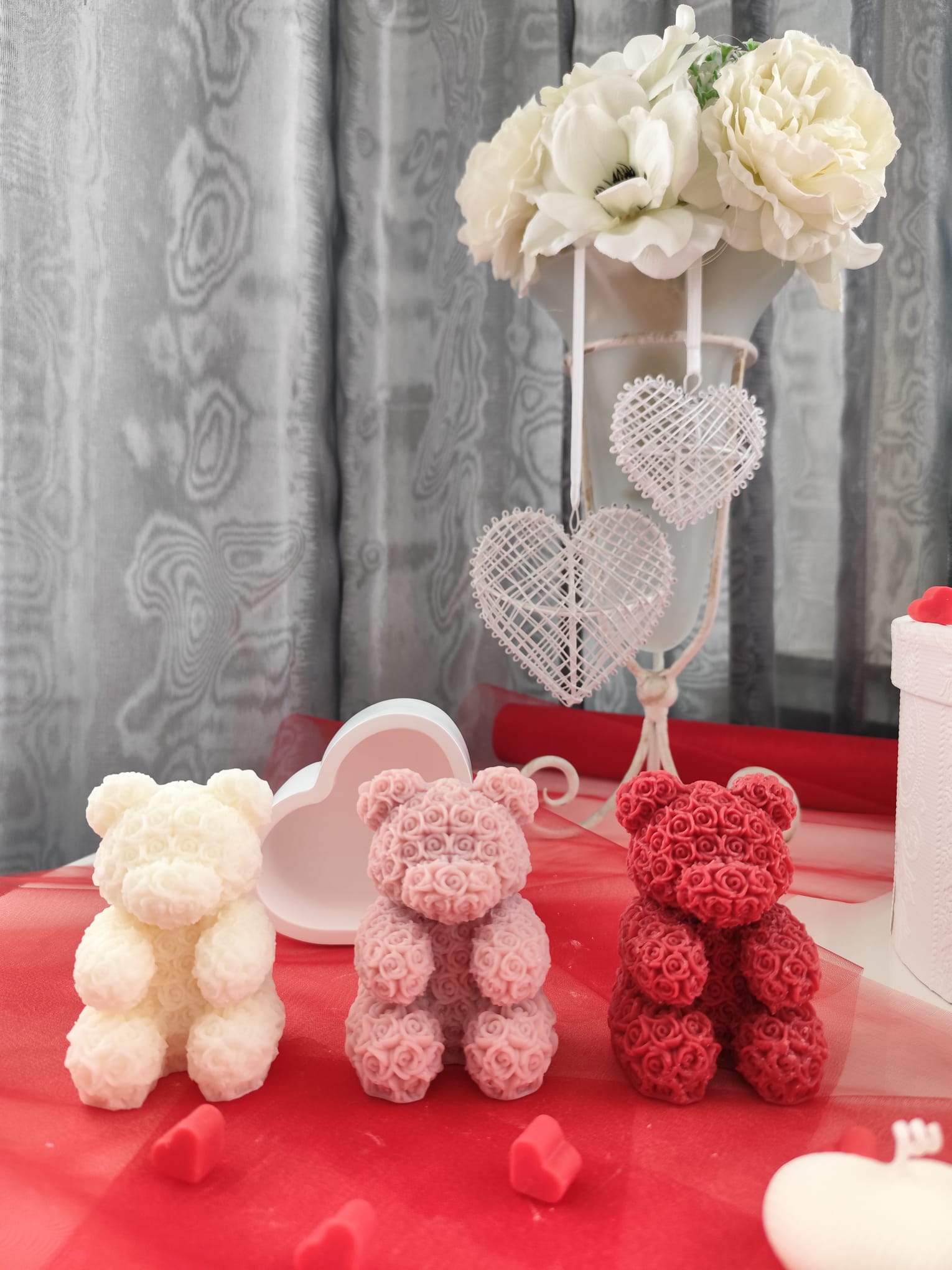 Rose Teddy Bear NH - Sójové svíčky, sada 3 ks | Nika's Home