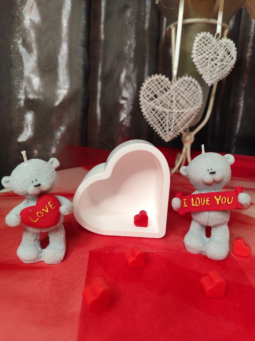 Teddy bear - I Love You NH – Sójové svíčky, sada 2 ks | Nika's Home