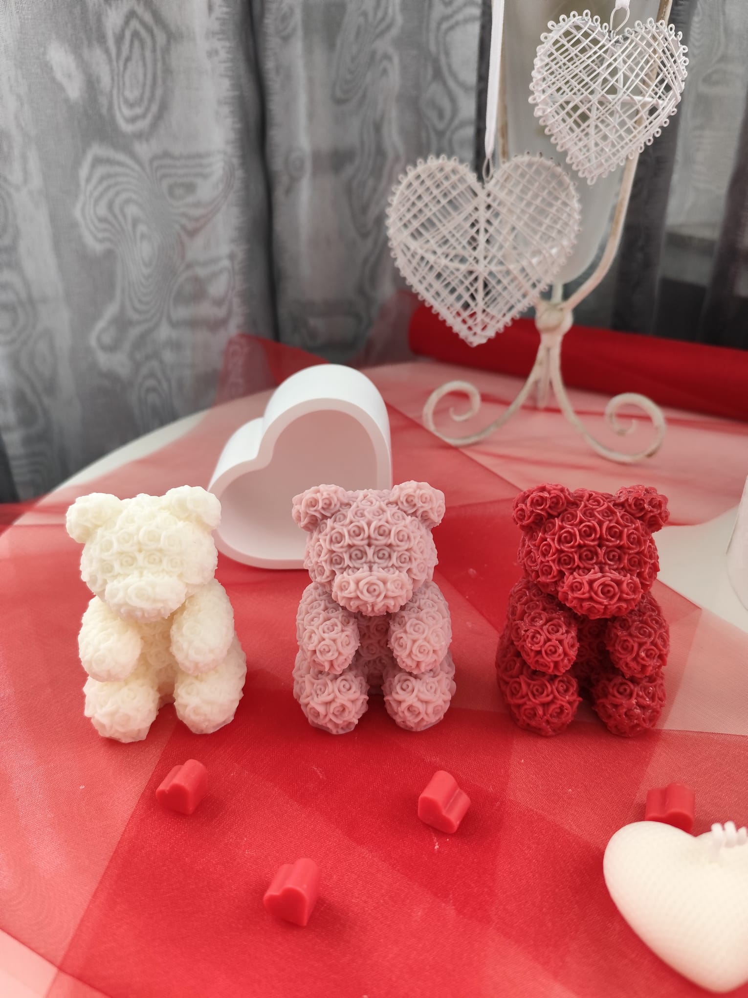 Rose Teddy Bear NH - Sójové svíčky, sada 3 ks | Nika's Home