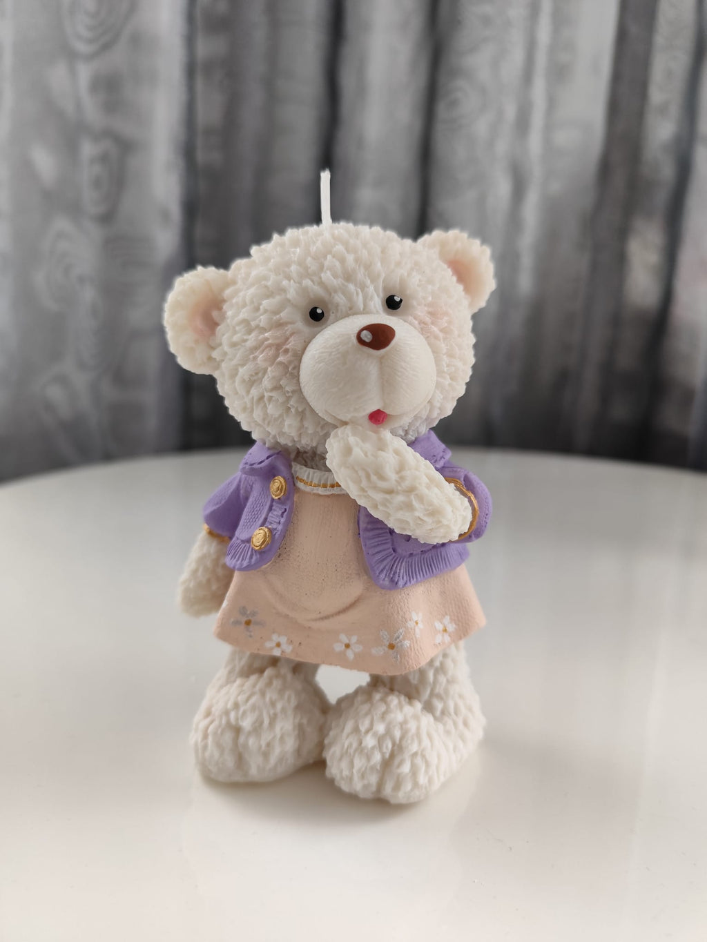 Candle Teddy bear, girl big NH - Sójové svíčky | Nika's Home