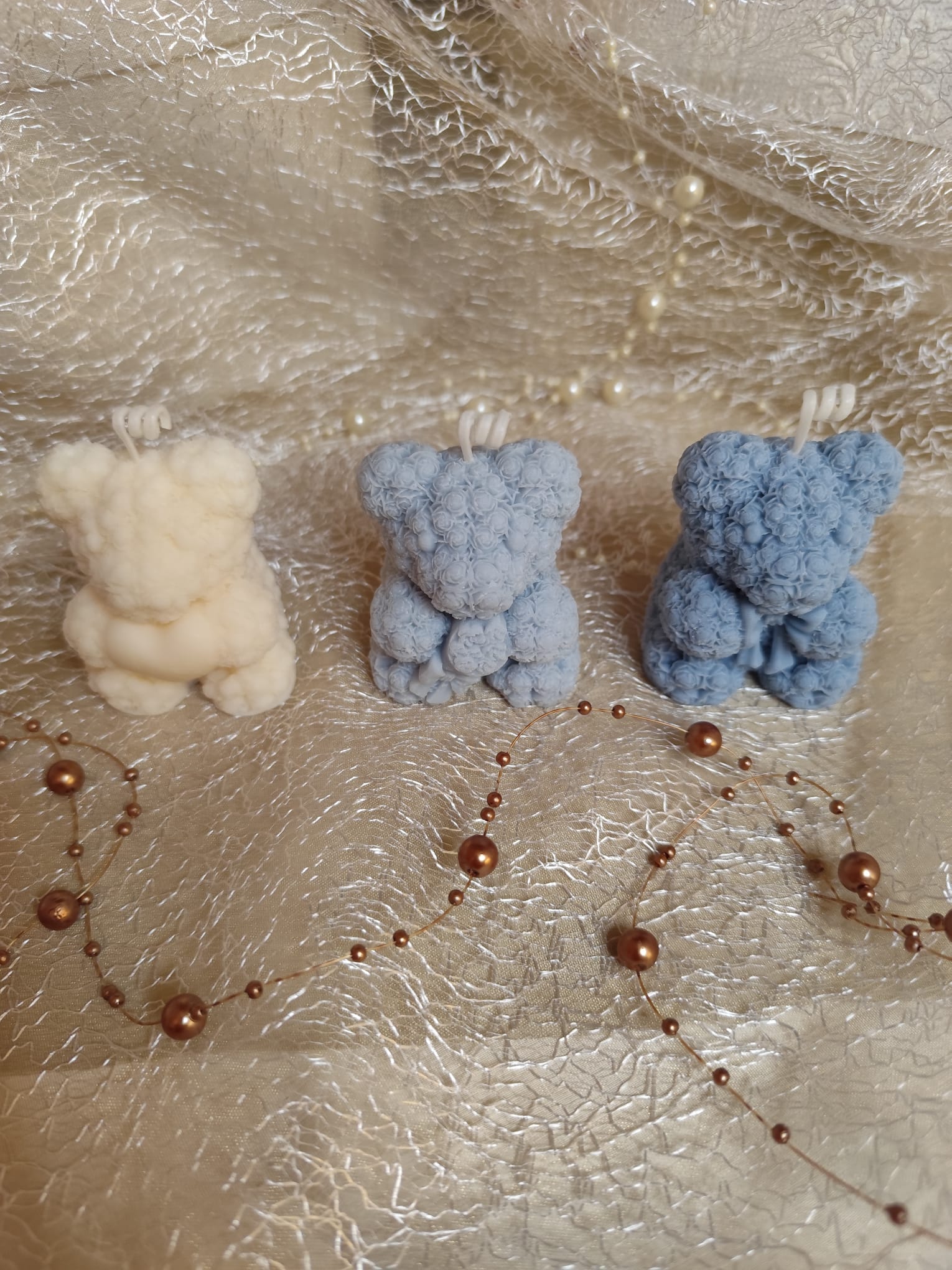 Candle Little Teddy Rose NH – Sójové svíčky ve tvaru medvídků | 5 barev | Nika's Home