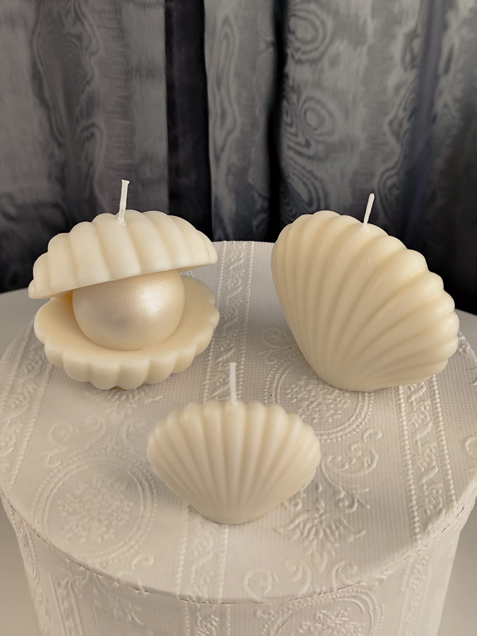 Large Pearl Shell NH - Sójové svíčky, sada 3 ks | Nika's Home