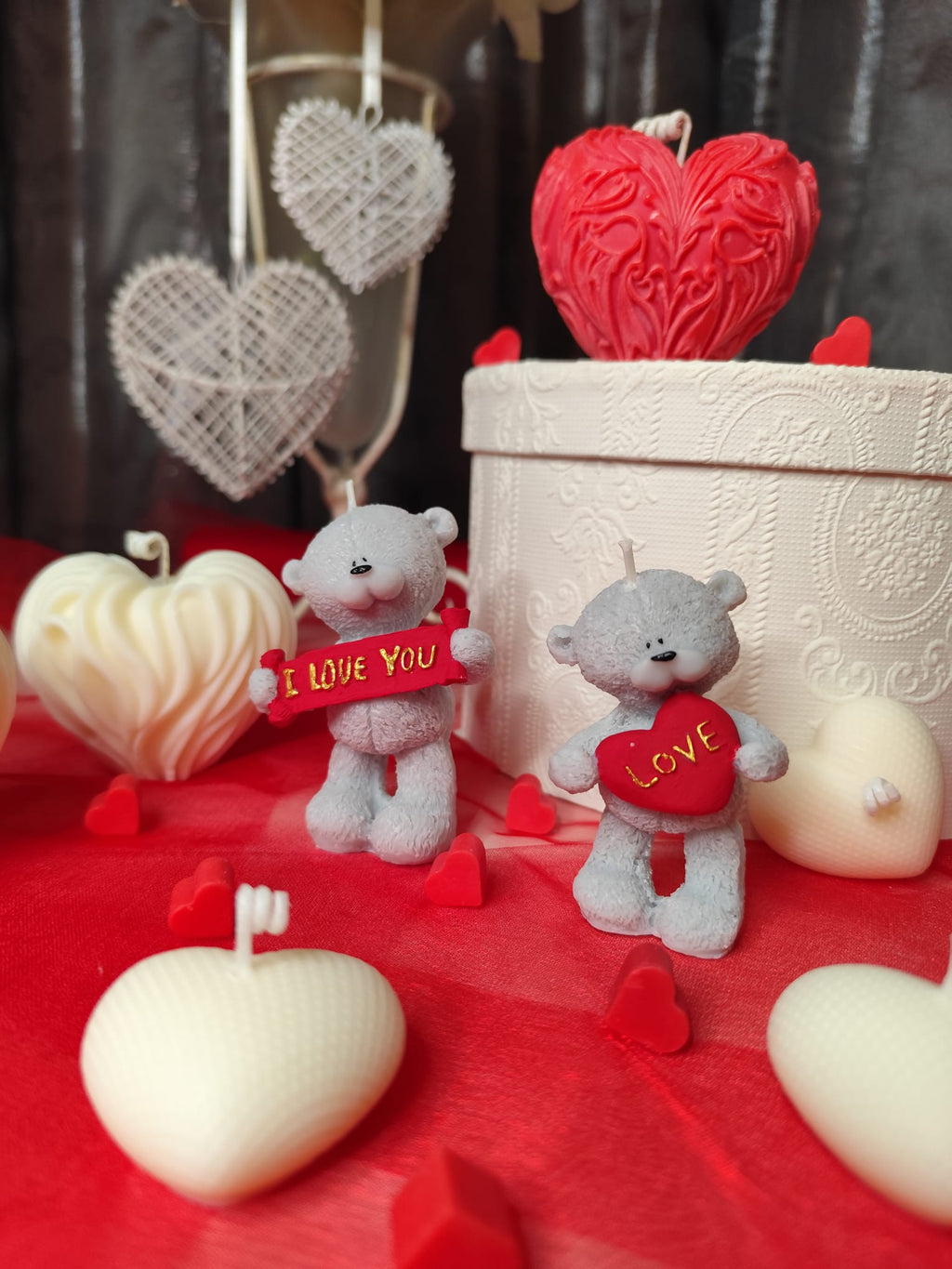 Teddy bear - I Love You NH – Sójové svíčky, sada 2 ks | Nika's Home