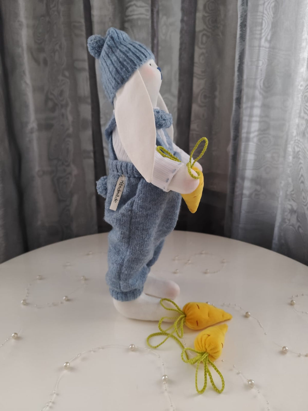 Nikaska Modrá – Ručně vyrobená panenka / králík | 39 cm | Nika's Home