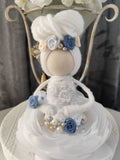 Nikaska Flower Doll Blue – Ručně vyrobená panenka | 34 cm | Nika's Home