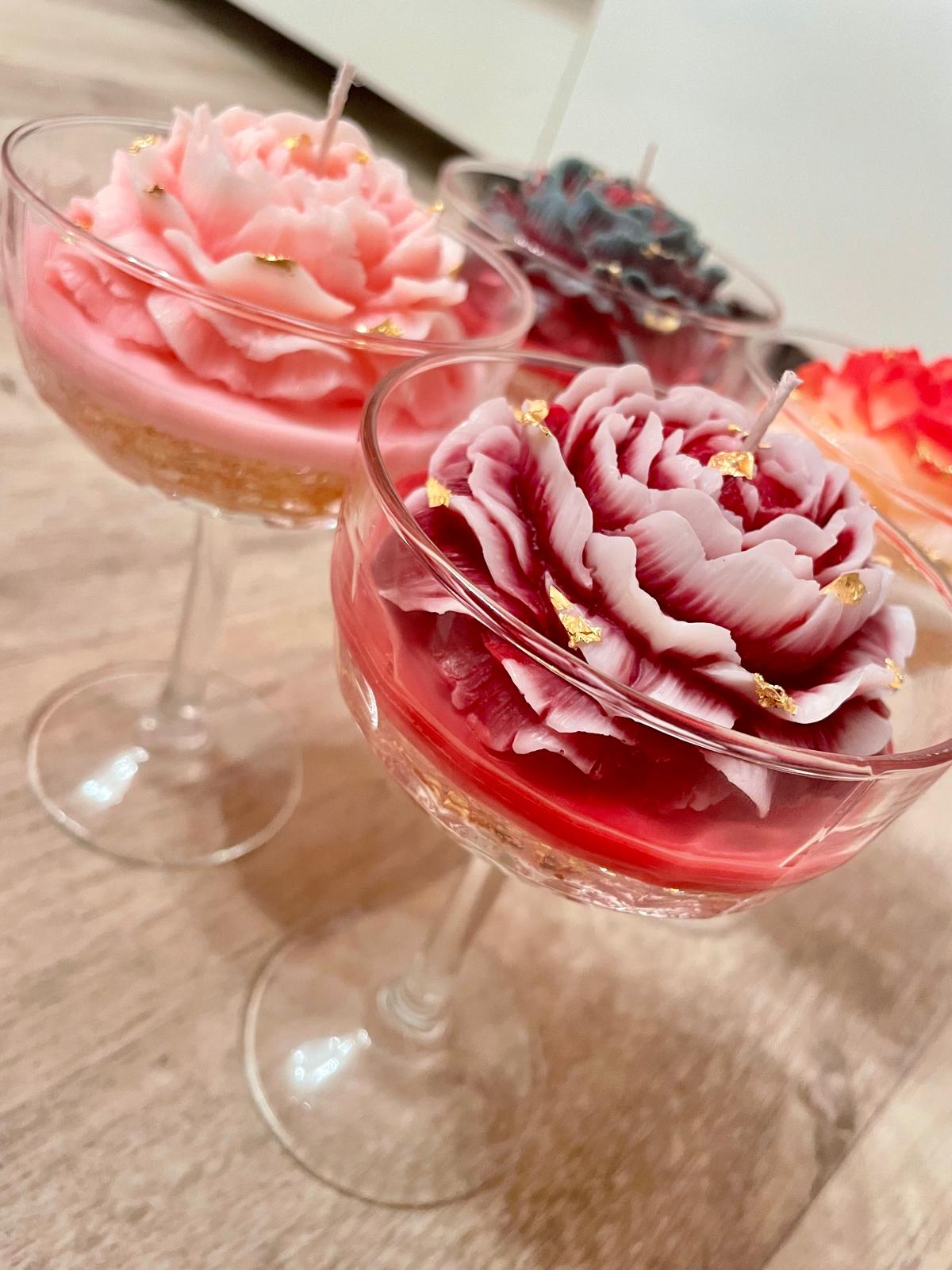 Luxury Flower Red NH – Sójové, gelové svíčky | Nika's Home