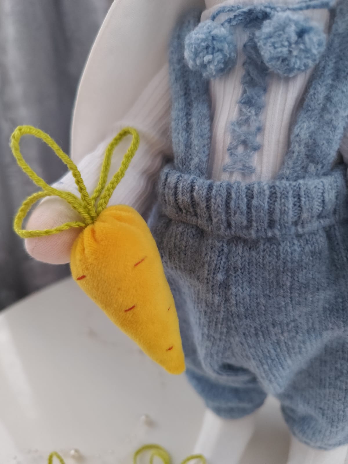 Nikaska Modrá – Ručně vyrobená panenka / králík | 39 cm | Nika's Home