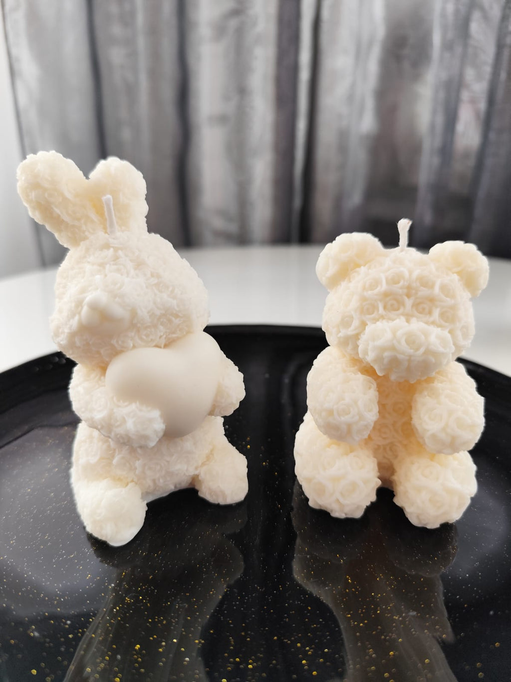 Candle Bunny Rose, Teddy Rose NH - Sójové svíčky, sada 2 ks | Nika's Home
