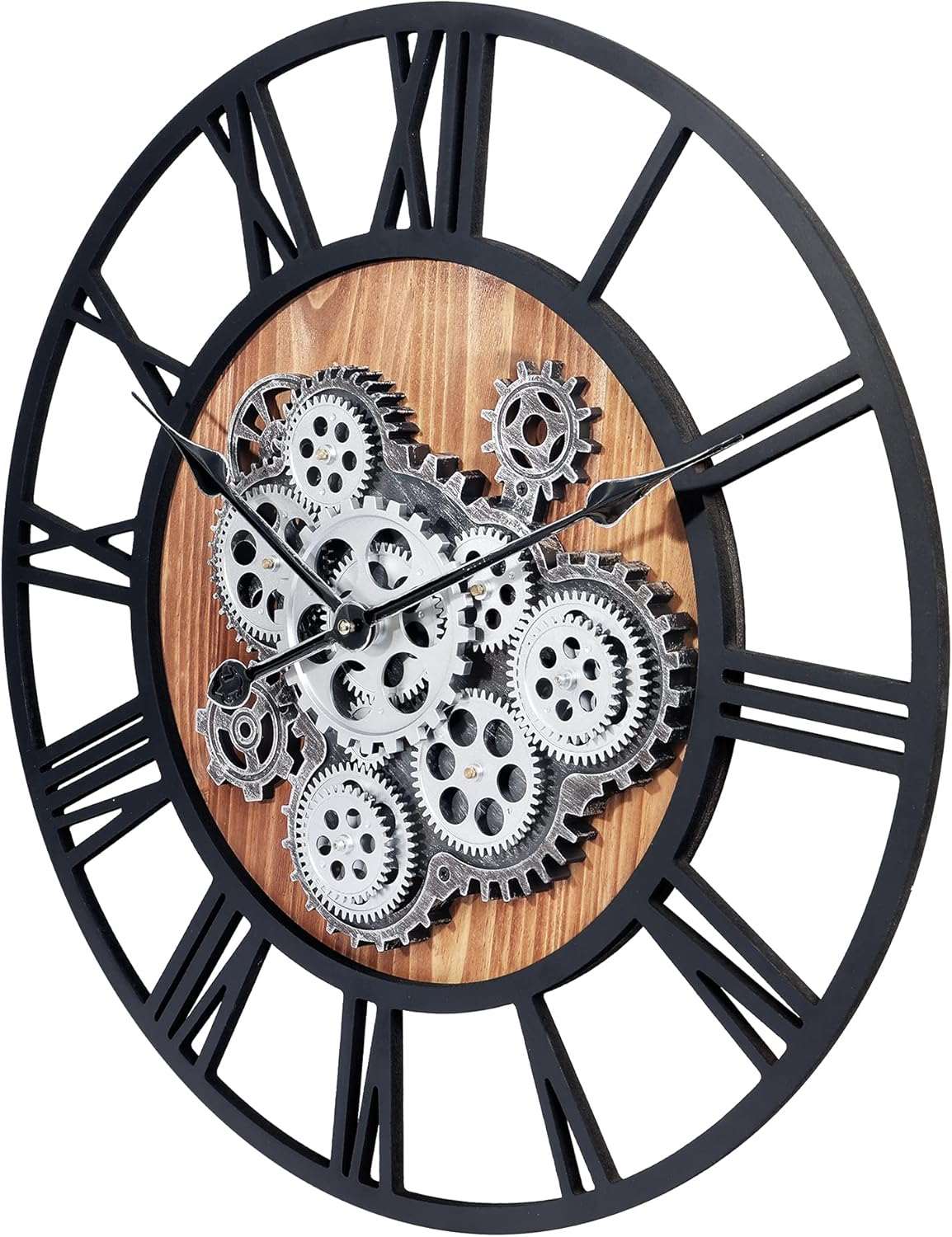Nástěnné hodiny Steampunk – Černo-stříberné 58 cm | Vintage Industrial | Nika's Home