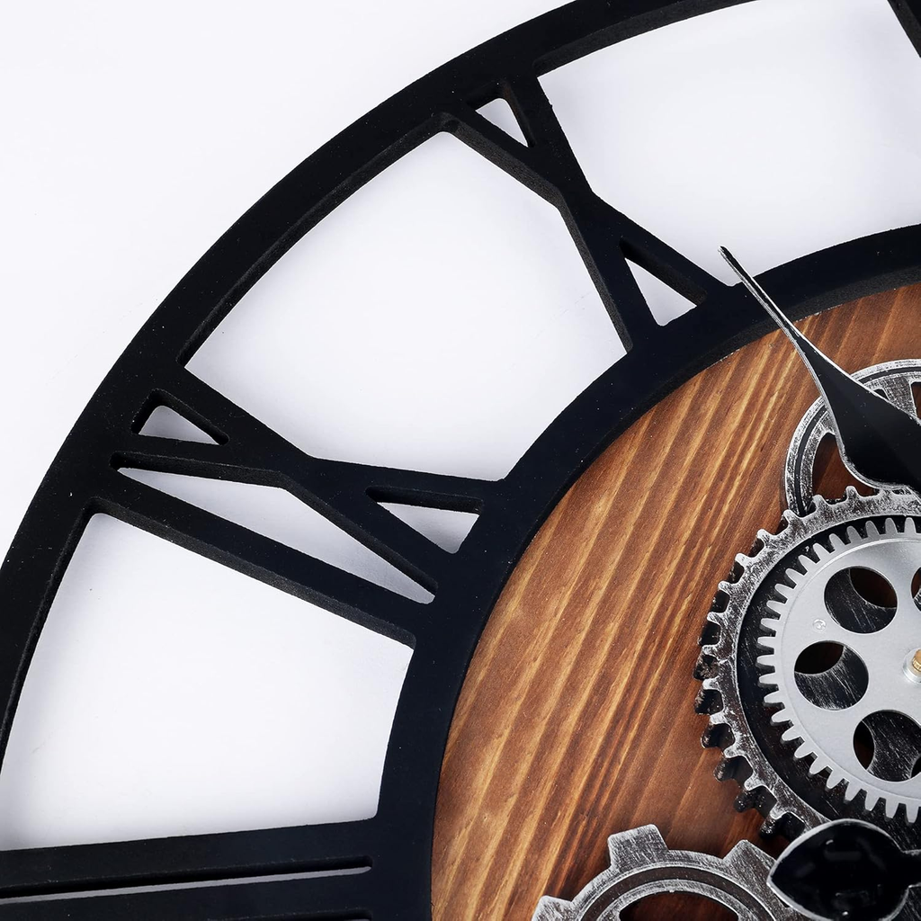 Nástěnné hodiny Steampunk – Černo-stříberné 58 cm | Vintage Industrial | Nika's Home