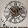 Nástěnné hodiny Steampunk – Stáro-zlaté 58 cm | Vintage Industrial | Nika's Home