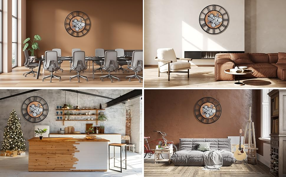 Nástěnné hodiny Steampunk – Černo-stříberné 58 cm | Vintage Industrial | Nika's Home