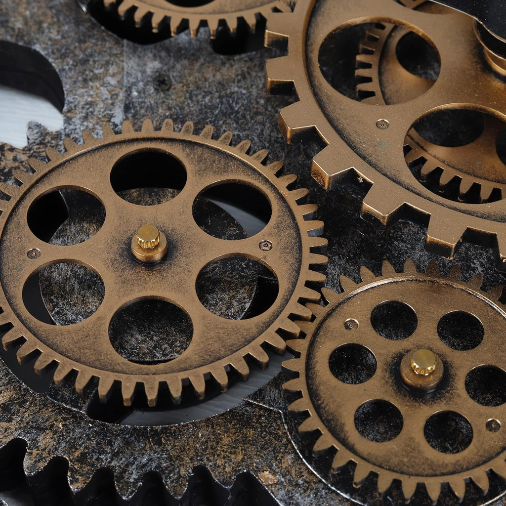 Nástěnné hodiny Steampunk – Stáro-zlaté 58 cm | Vintage Industrial | Nika's Home