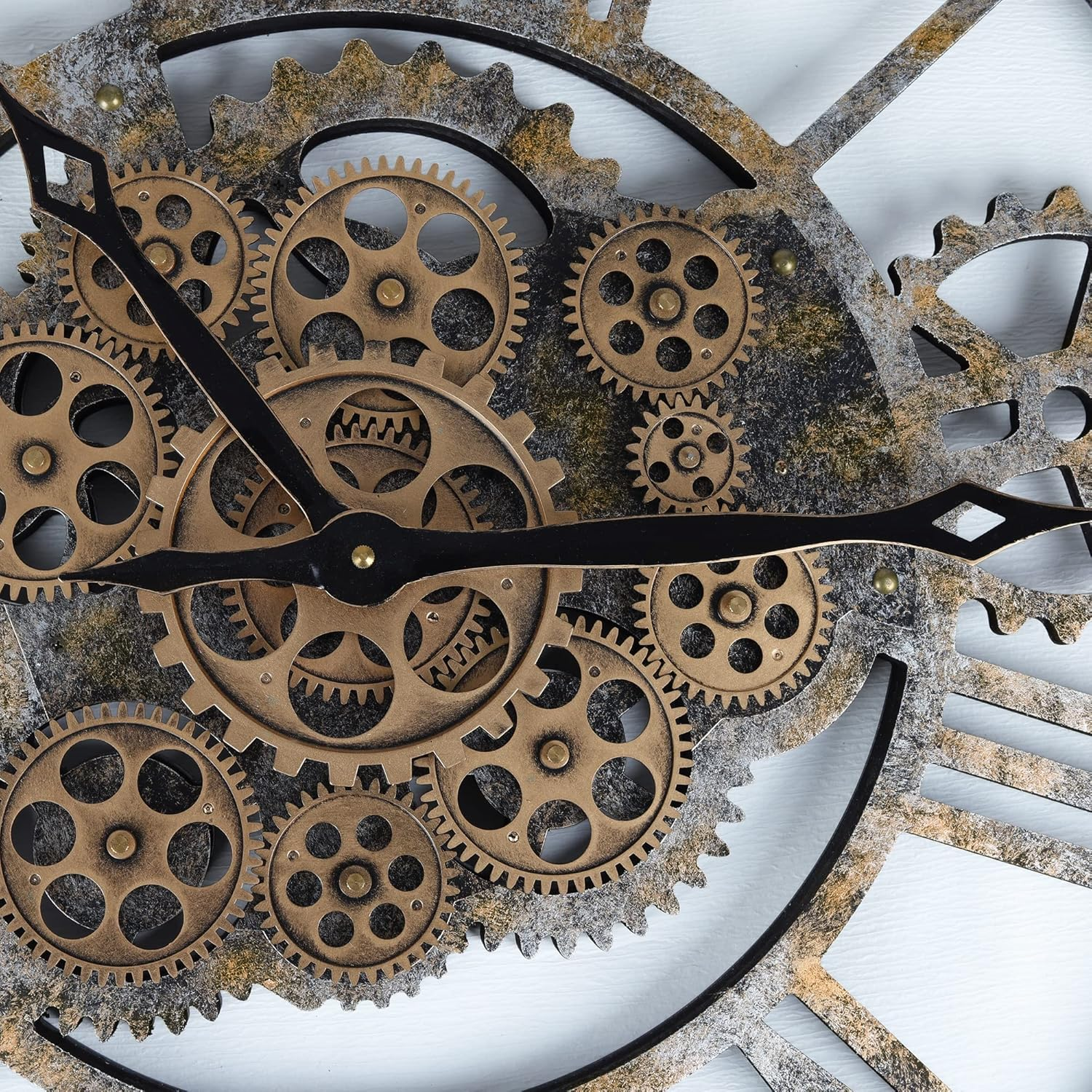 Nástěnné hodiny Steampunk – Stáro-zlaté 58 cm | Vintage Industrial | Nika's Home