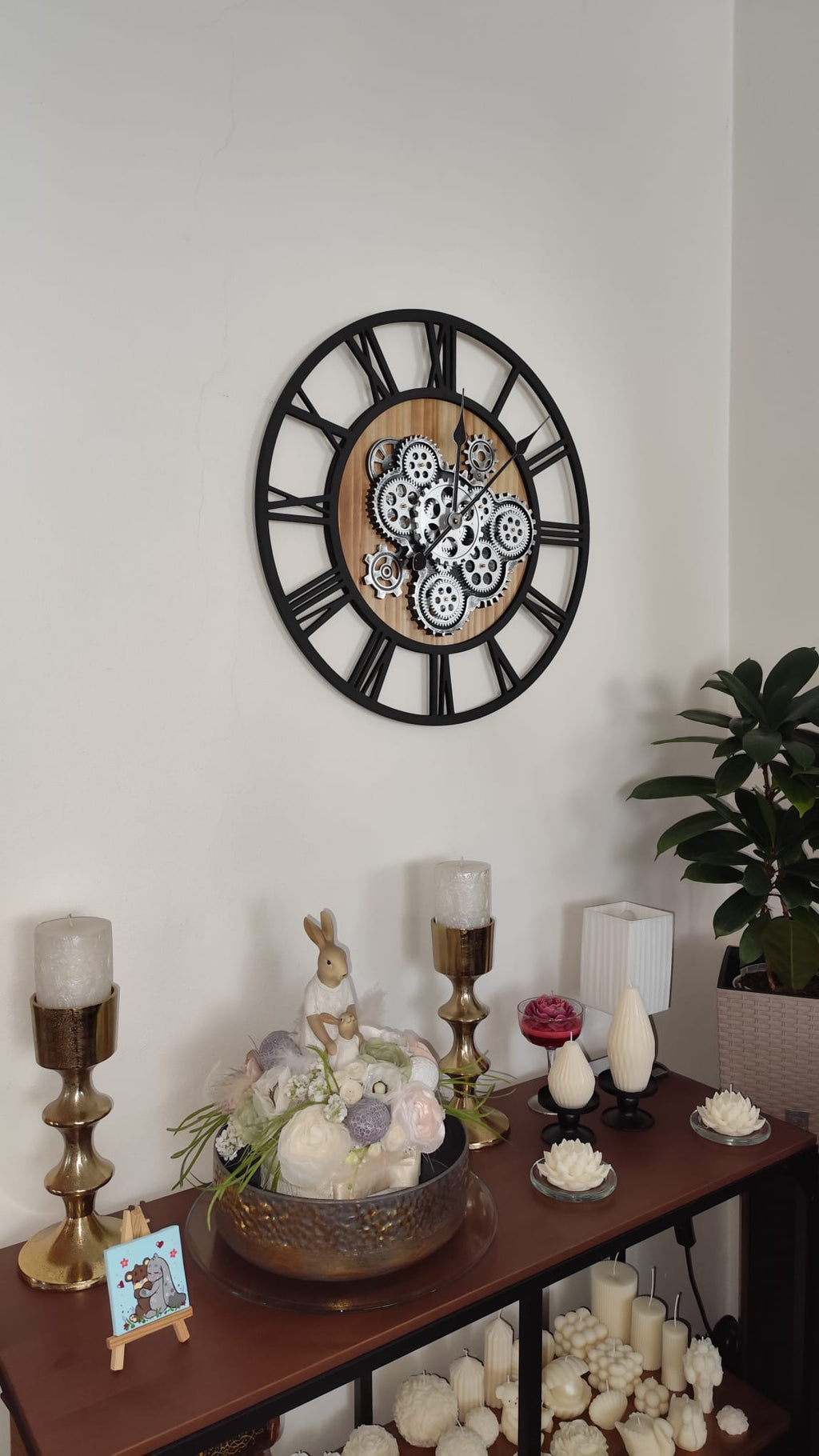Nástěnné hodiny Steampunk – Černo-stříberné 58 cm | Vintage Industrial | Nika's Home