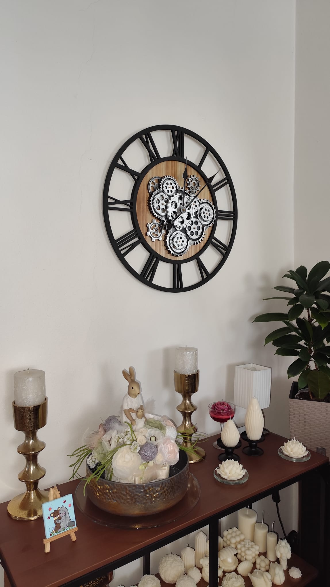 Nástěnné hodiny Steampunk – Černo-stříberné 58 cm | Vintage Industrial | Nika's Home
