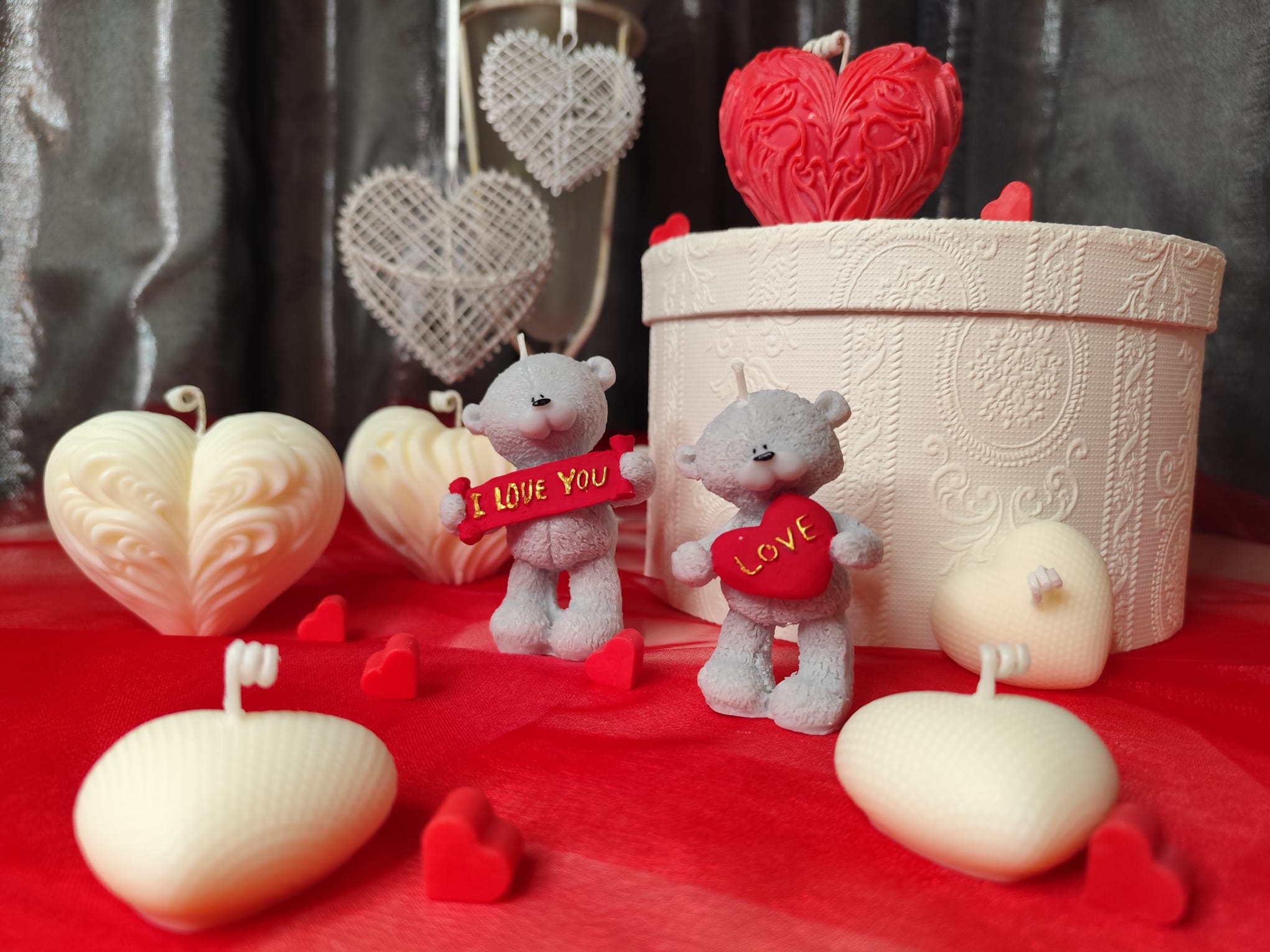 Teddy bear - I Love You NH – Sójové svíčky, sada 2 ks | Nika's Home